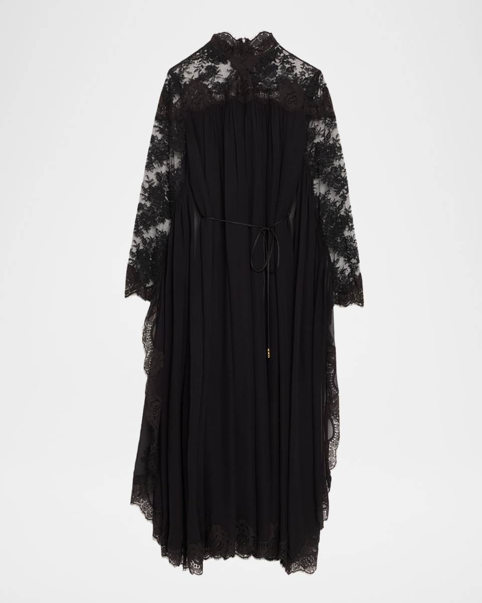 Lace Bat-Wing Maxi Dress